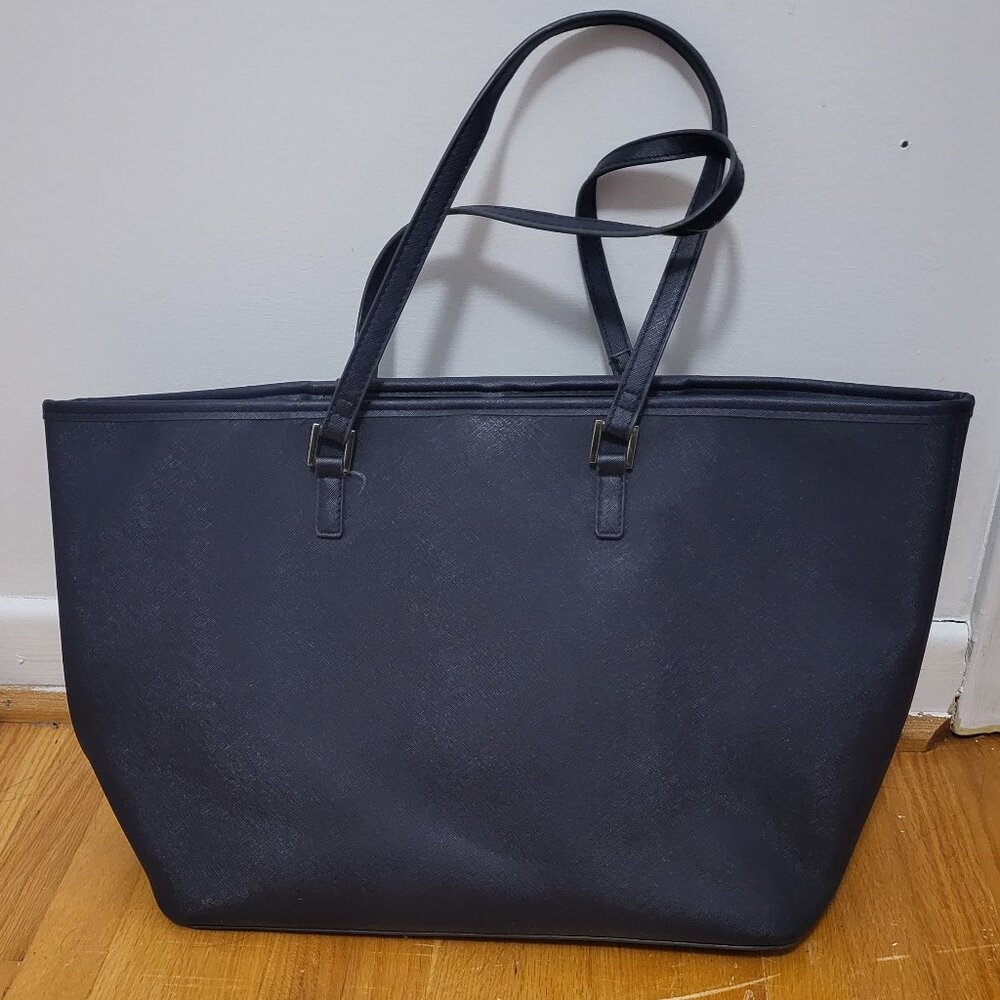 Large Navy Laptop Tote Bag Indigo for School/Work